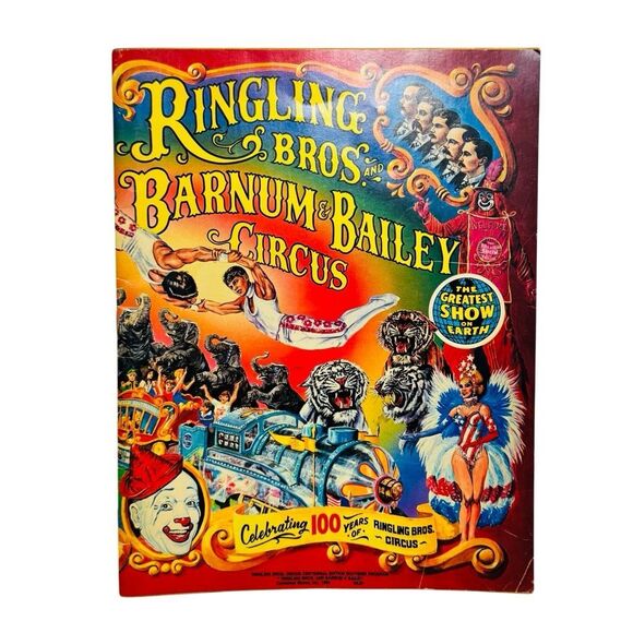 1985 Ringling Bros Barnum & Bailey Circus 100 Yr Souvenir Program - Picture 1 of 8